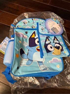 New Bluey Kids Backpack with Lunch bag Set